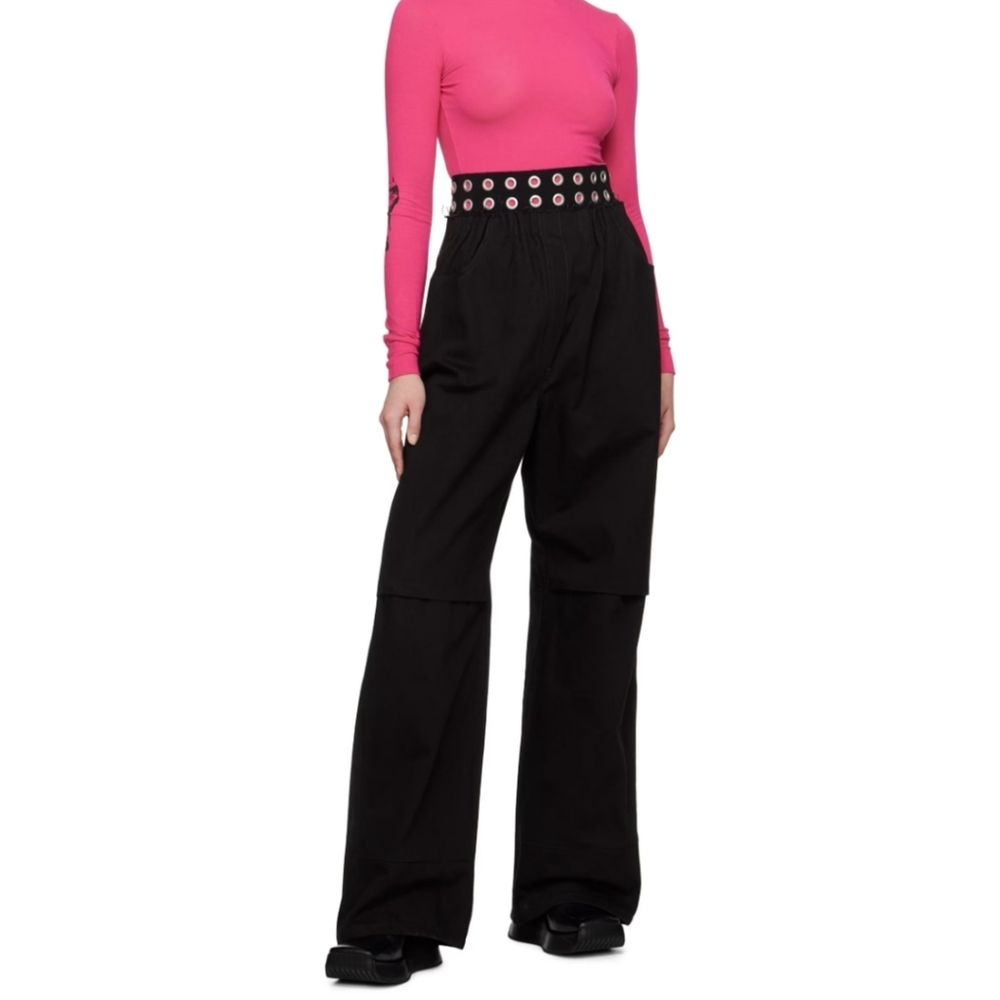 Raf Simons Black Eyelet Women's Pants